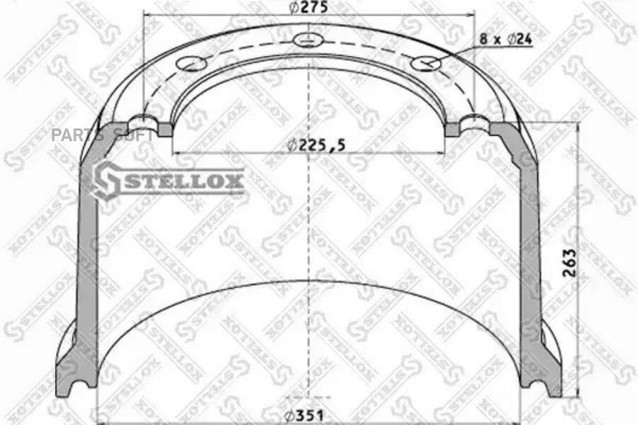 STELLOX 8500133SX 85-00133-SX_. !351x200/219 H=263 d=225.5/275 n8x24 \ROR