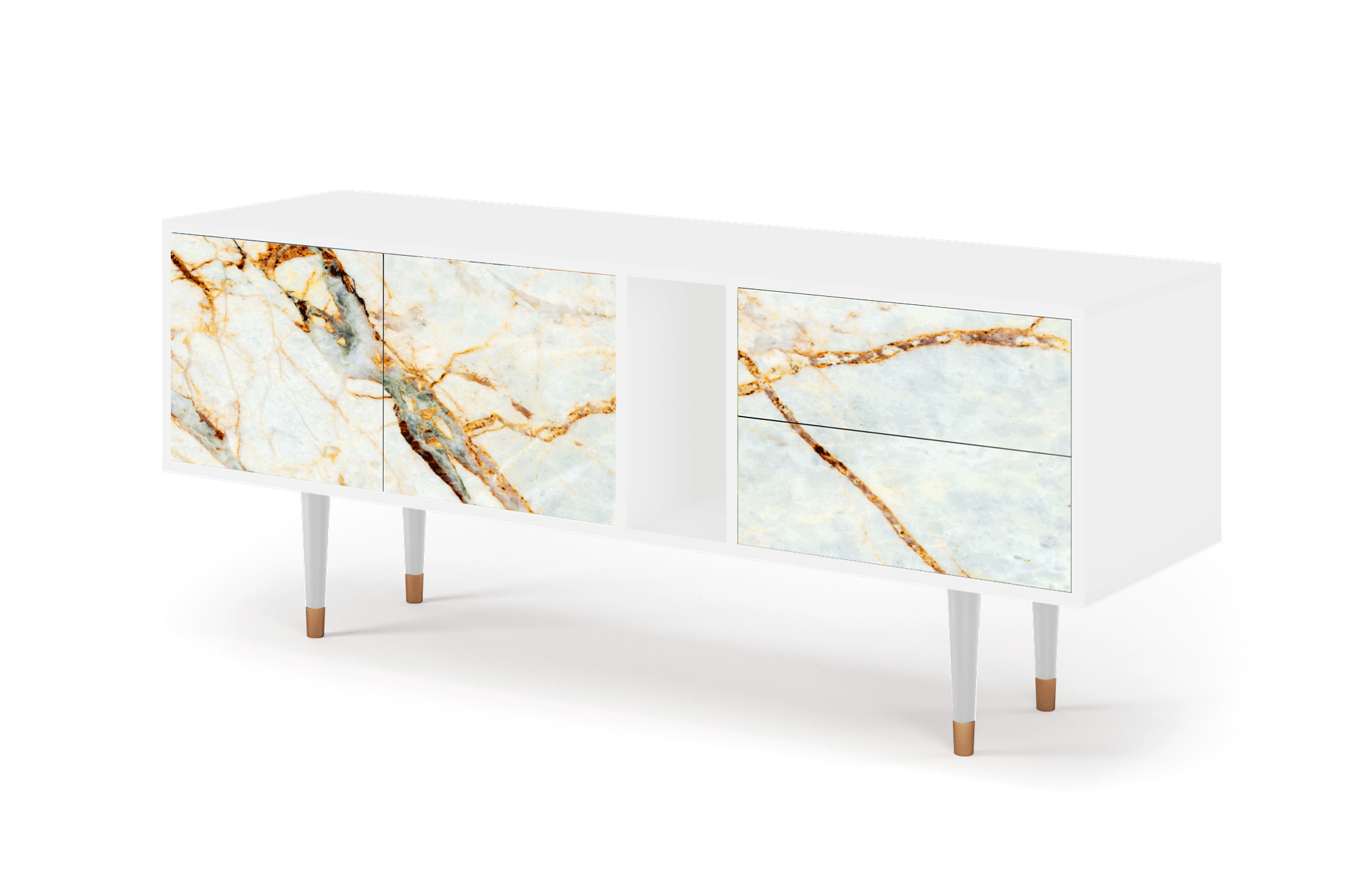 ТВ-Тумба - STORYZ - T1 Sandy Marble, 170 x 69 x 48 см, Белый - фотография № 3