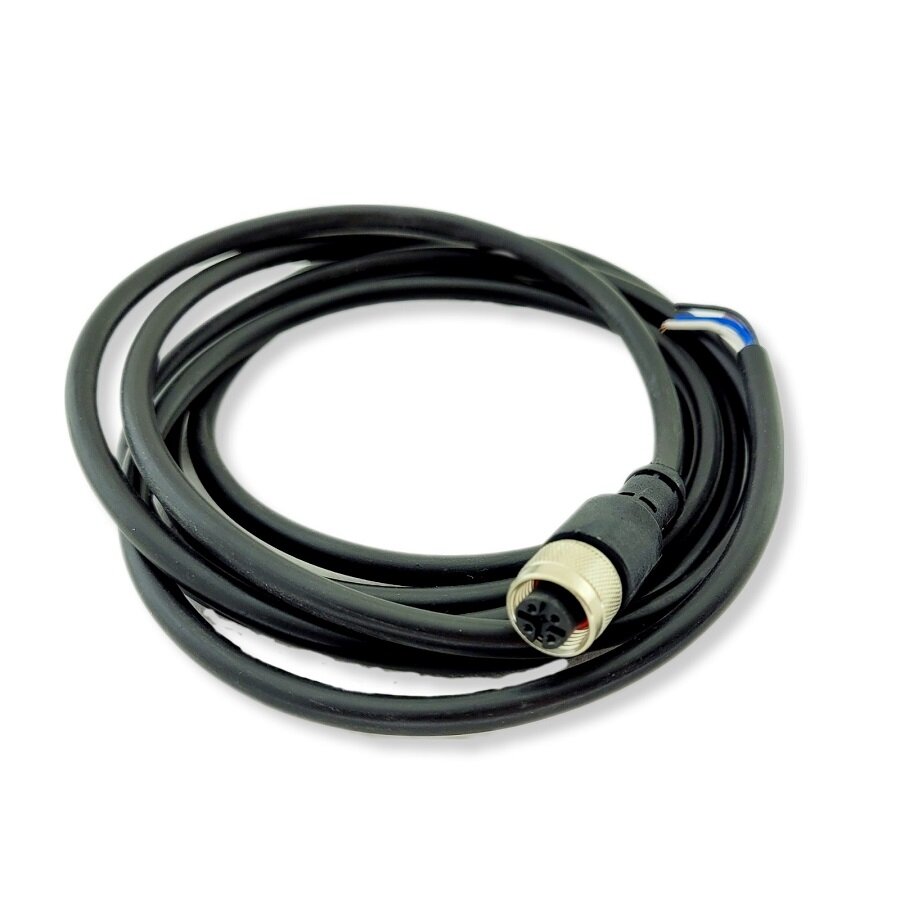 фото M12 водонепроницаемый разъём гнездо + 2 м, 4pin, ПВХ кабеля