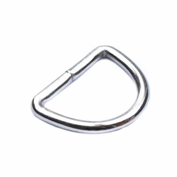 Кольцо D образное для ремня 30 мм никель - фотография № 1