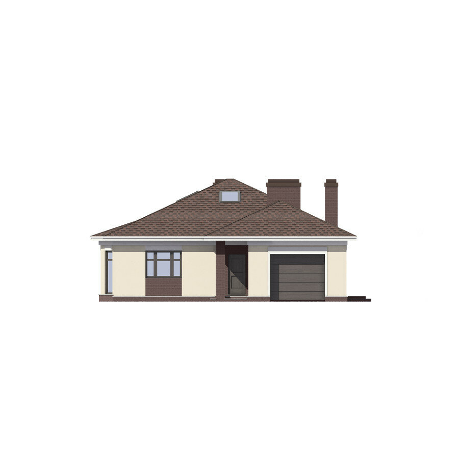 45-52L-Catalog-Plans - Проект одноэтажного кирпичного дома с террасой - фотография № 7