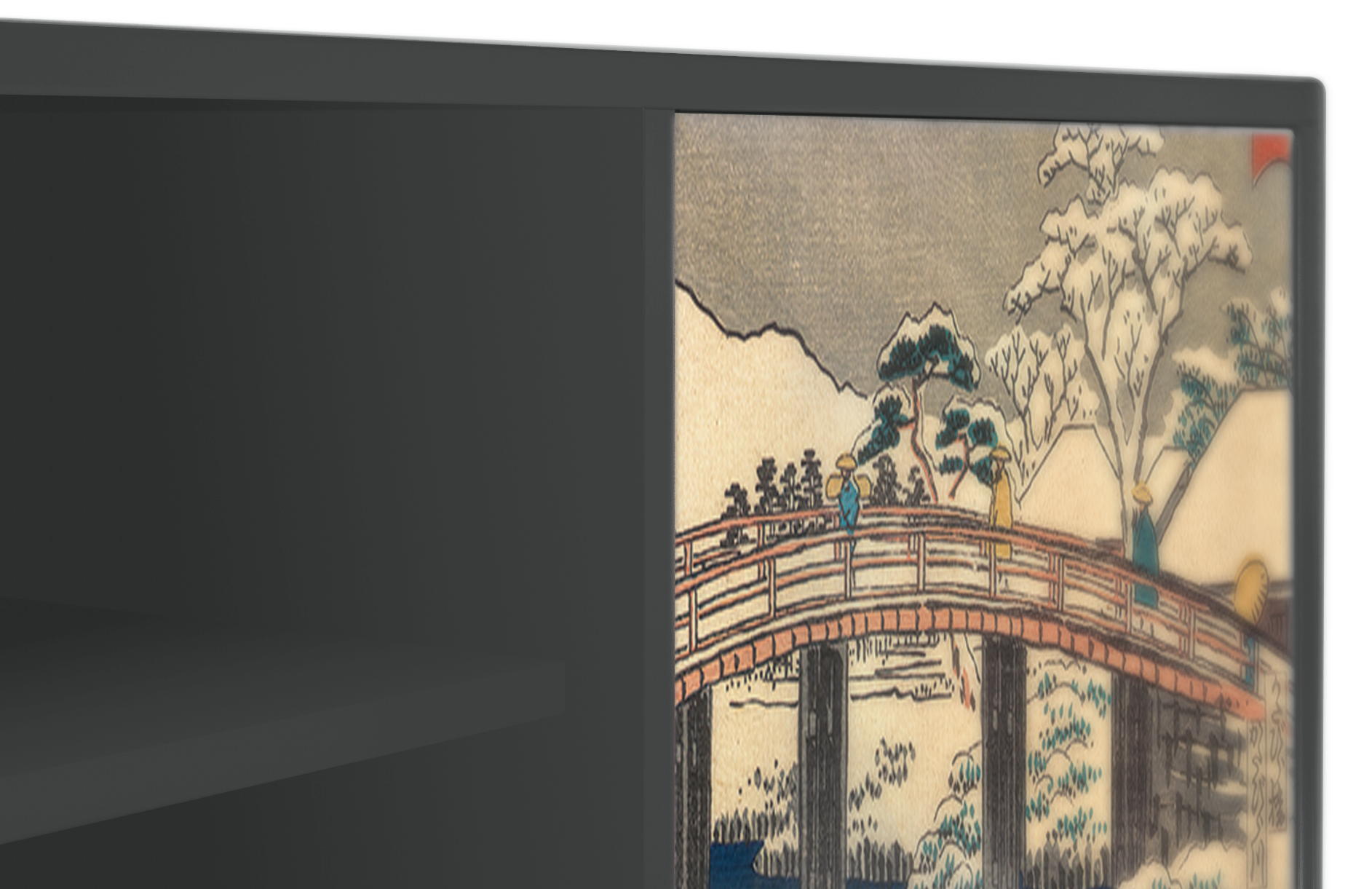 ТВ-Тумба - STORYZ - T2 Katabira River by Utagawa Hiroshige, 170 x 69 x 48 см, Антрацит - фотография № 5