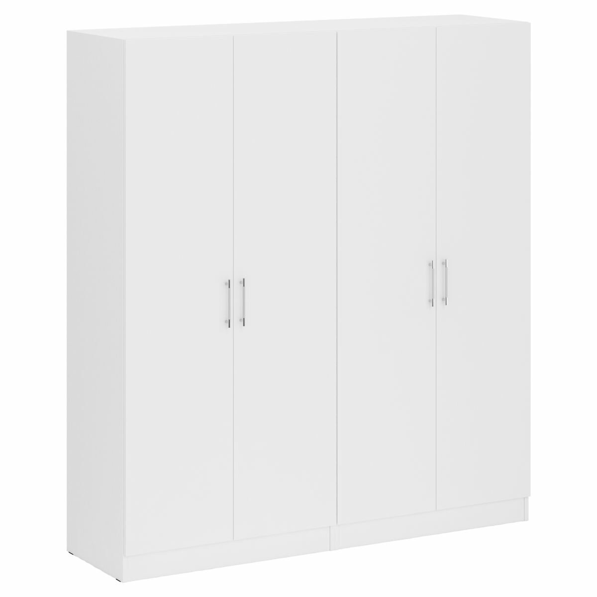 Два 2-х створчатых белых шкафа для одежды цвет белый ШхГхВ 180х52х200 см универсальная сборка