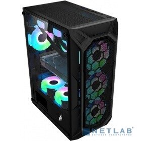 1STPLAYER Корпус 1STPLAYER Корпус FIREBASE X6 / ATX, tempered glass / 3x140mm & 1x120mm LED fans inc. / X6-3G6P-1G6 чёрный