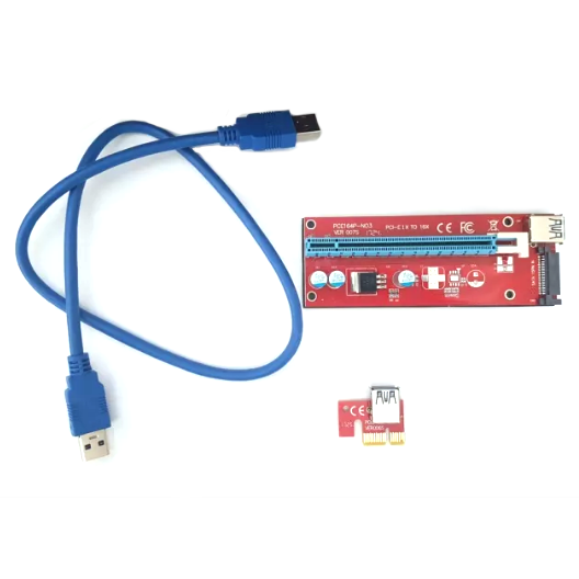 Переходник PCIE x1 на PCIE x16 райзер карта (Riser Card)