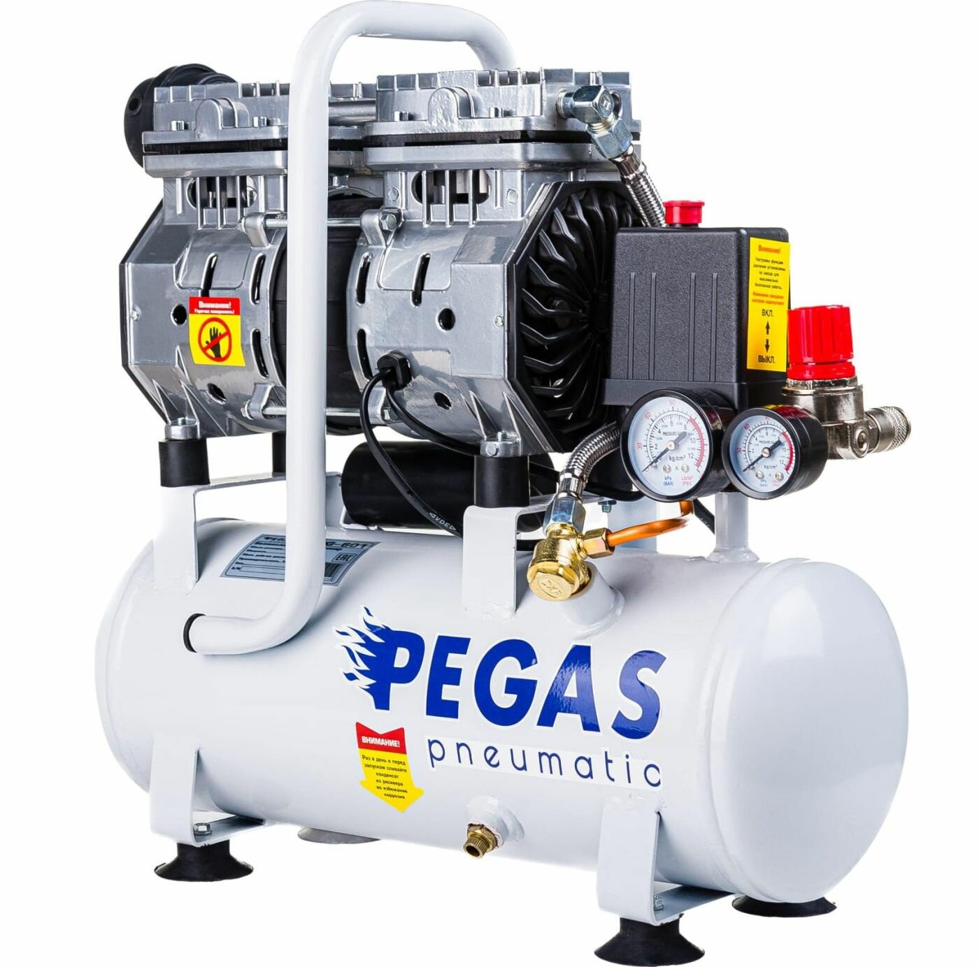Компрессор безмасляный Pegas PG-601 6 л 0.75 кВт