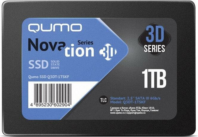 Твердотельный накопитель SSD 2.5" 1 Tb QUMO QM Novation Read 530Mb/s Write 450Mb/s 3D NAND TLC Q3DT-1TSKF