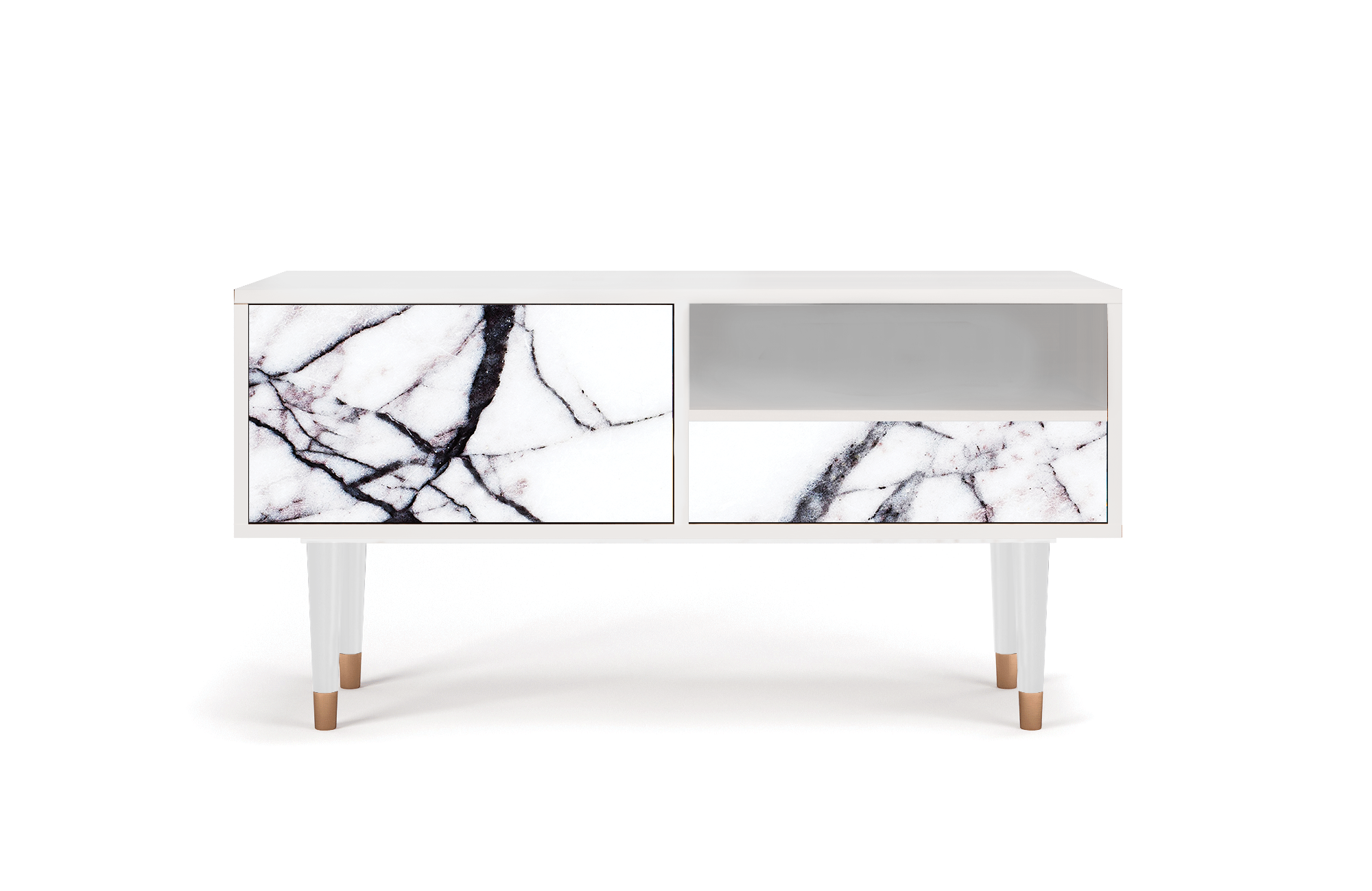 ТВ-Тумба - STORYZ - T3 Raven Marble, 115 x 59 x 48 см, Белый - фотография № 2