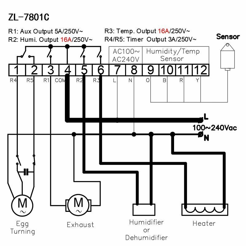 ZL 7801С Для инкубатора многофункциональный, универсальный автоматический контроллер - фотография № 4