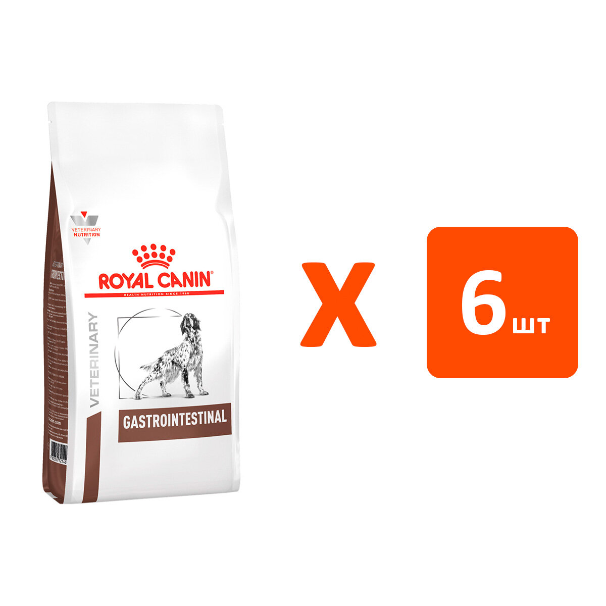 ROYAL CANIN GASTRO INTESTINAL для взрослых собак при заболеваниях желудочно-кишечного тракта (2 кг х 6 шт)