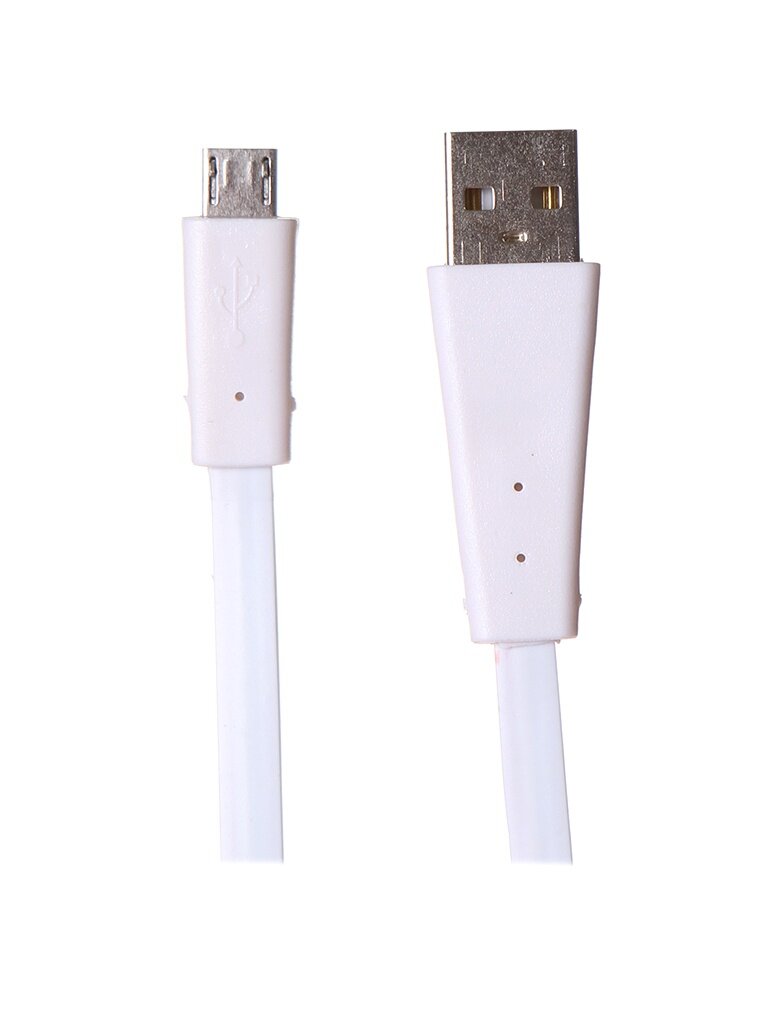 Аксессуар Zetton SyncCharge Flat Wide USB - MicroUSB White ZTUSBFWWMC