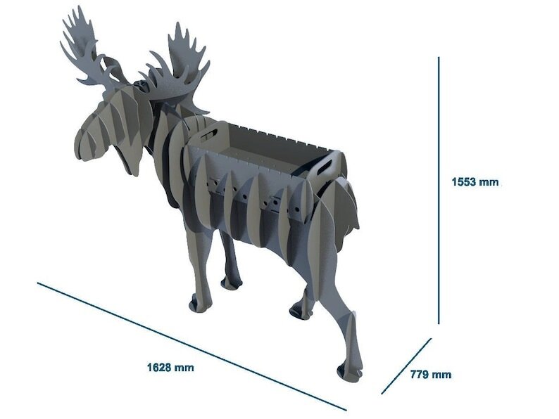 Тематический разборный мангал, Барбекю, гриль Животное Лось, сохатый - огнеупорная краска - фотография № 5