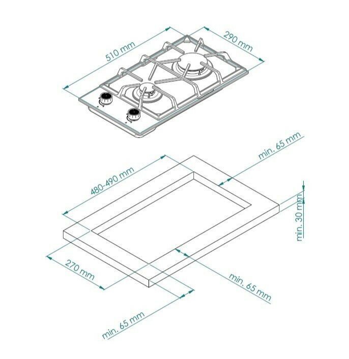 Газовая варочная панель Kuppersberg FG 32 GR - фотография № 3