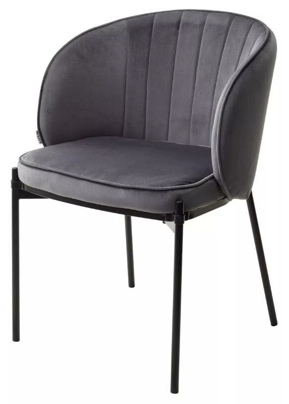 Стул M-CITY DIANA (1 шт. в упаковке) велюр BLUVEL-14 GREY, велюр / черный каркас