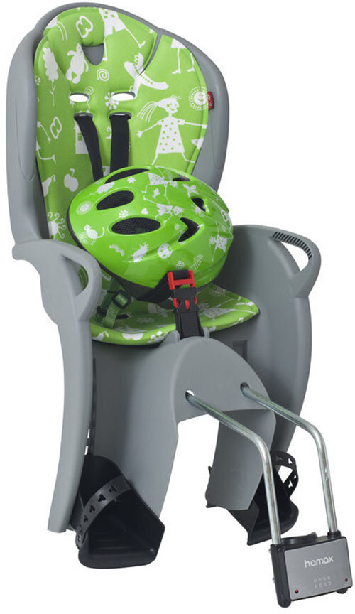 Детское велокресло со шлемом Hamax Kiss Safety Package Medium 551089 Grey/Green