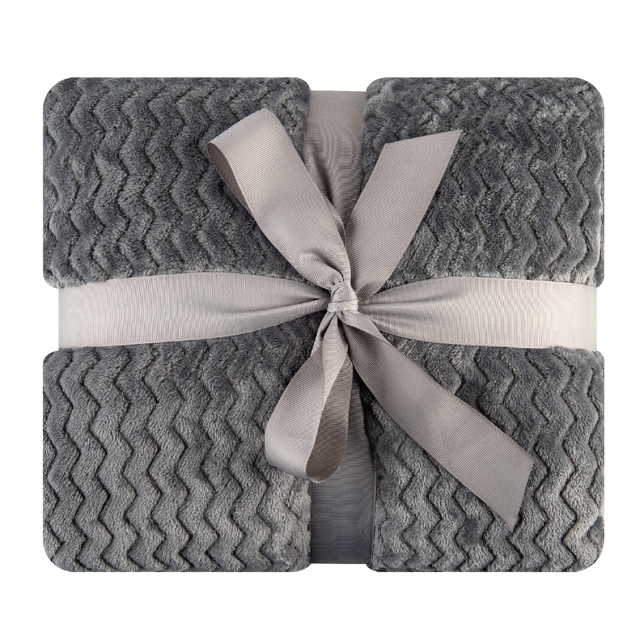 фото Tarrington House Плед микровелюр Волна графит 250г, 150 x 200см