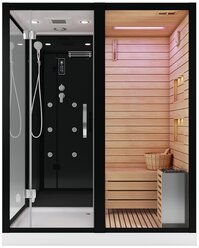 Комбинированная сауна 2в1 Cerutti SPA Albano CT8348 180x110 см, профиль черный