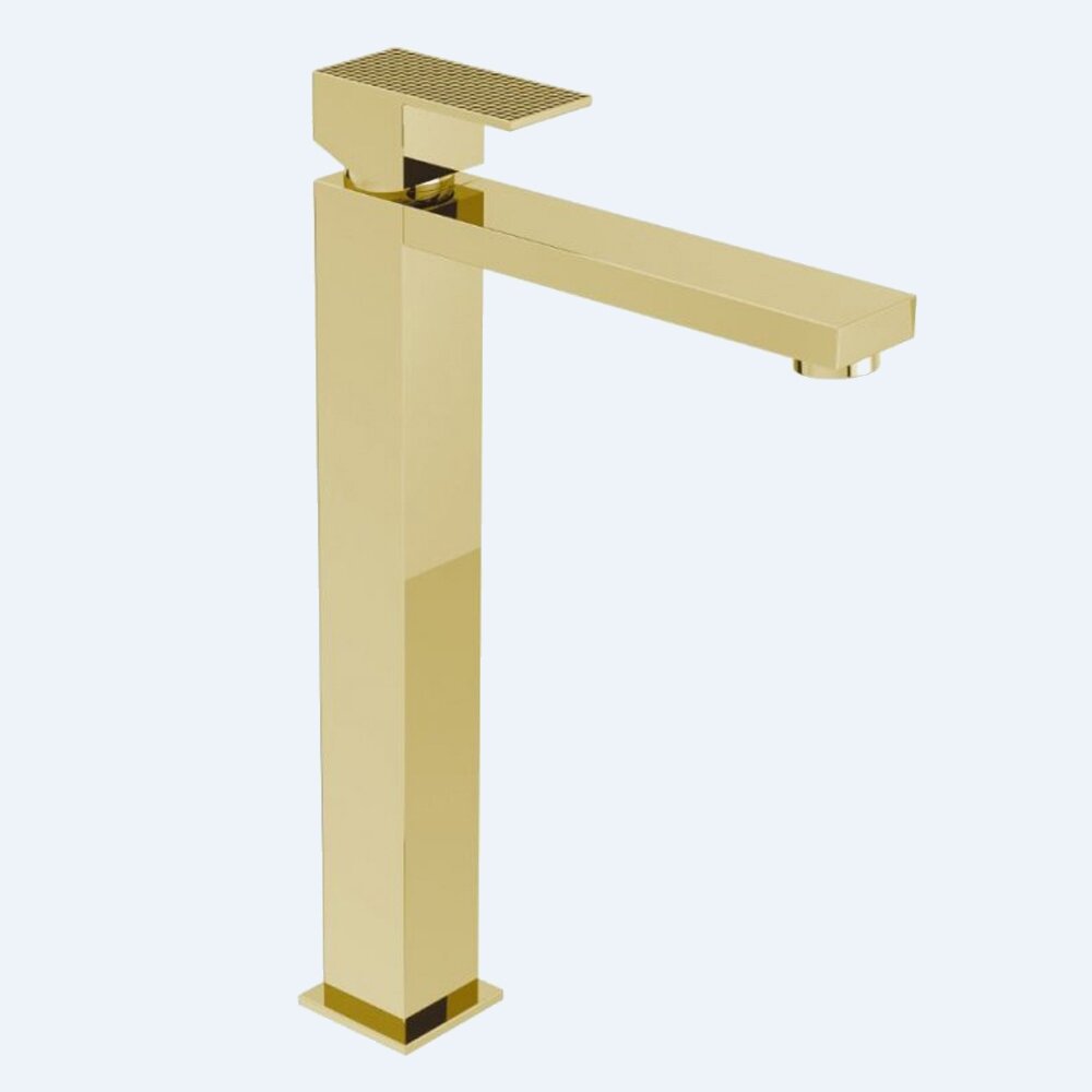 Смеситель для раковины Cezares PRIZMA-LSM1-A-03/24-W0 высокий, золото