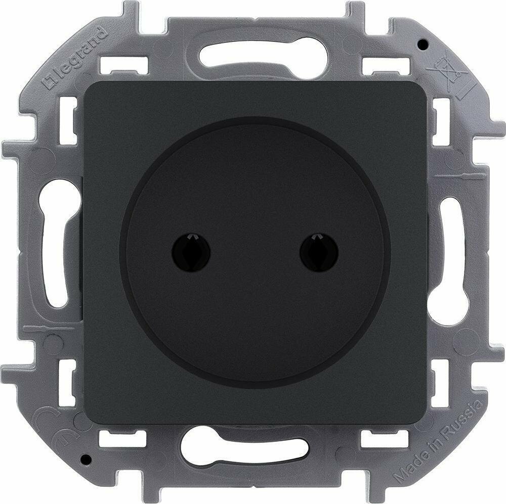 фото Механизм розетки Legrand Inspiria без заземления без шторок антрацит