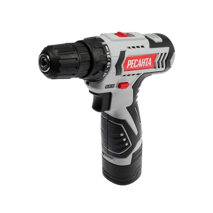 фото Дрель-шуруповерт "Ресанта" ДА-12-2Л, 12 В, 2 Ач, Li-Ion, 40 Нм, 400/1400 об/мин