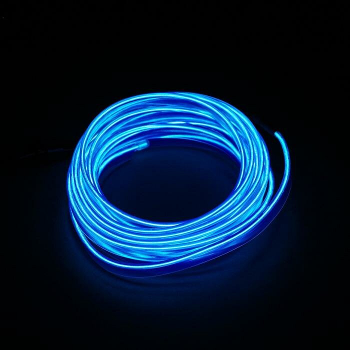 Гибкий неон C2R Неоновая нить для подсветки салона, синяя, 3 м - фотография № 1