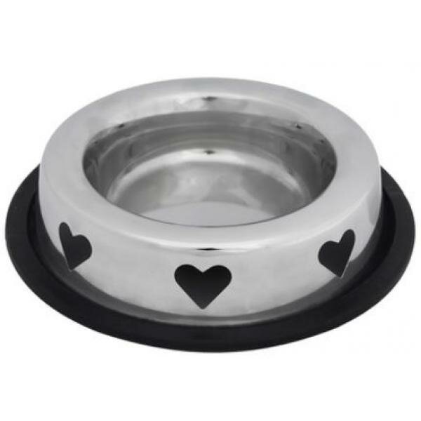 фото TAPPI Металлическая миска с резинкой "Heart", 225 мл