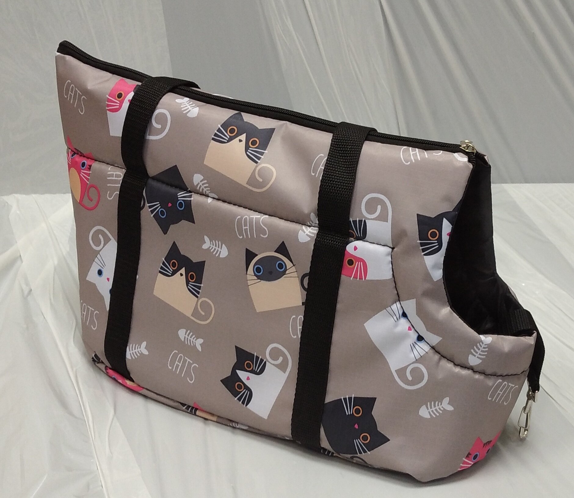 фото 4 My Pets Сумка переноска с отверстием для головы Кошки серая 43х17х25см