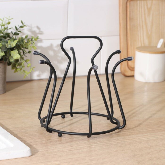 фото Подставка для стаканов Доляна, 20×20×18 см, цвет чёрный