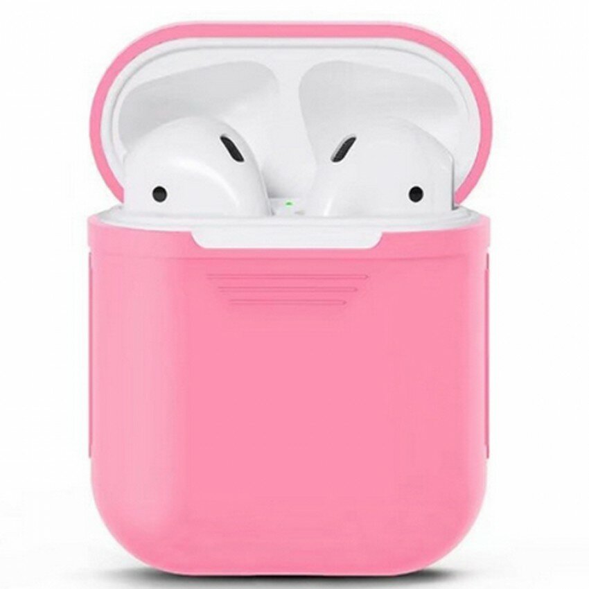 Силиконовый чехол для наушников Apple AirPods (Светло-розовый)