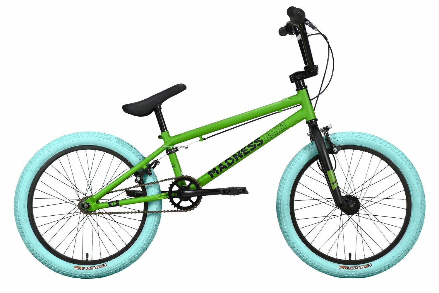 Велосипед Stark Madness BMX 1 (2023) (Велосипед Stark'23 Madness BMX 1 зеленый/черный/голубой, HQ-0012538)