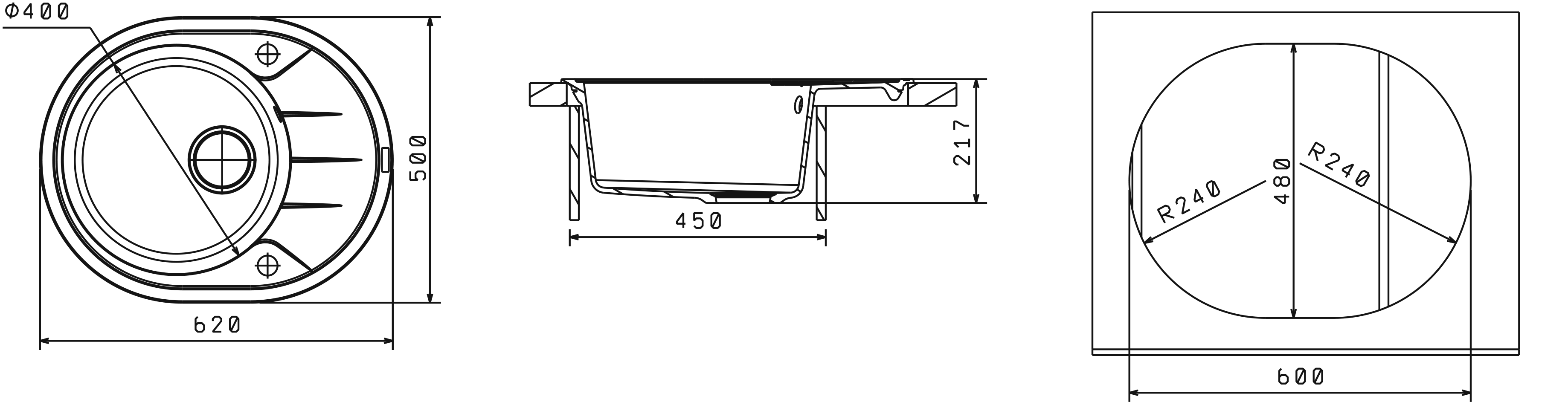 Кухонная мойка FLORENTINA Родос 620 (20.245.B0620.102), чёрный - фотография № 2