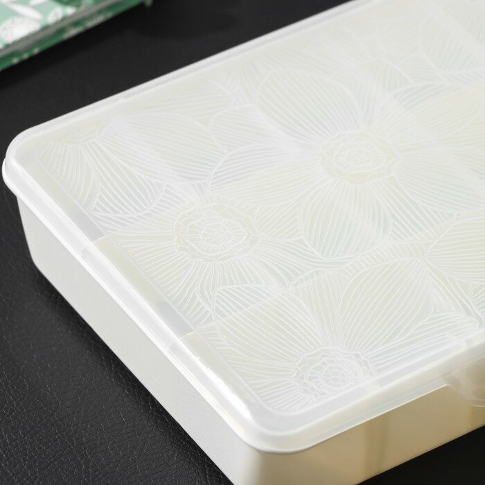 Органайзер для хранения мелочей с разделителями Fiori, 19×16×4,5 см, цвет белое облако - фотография № 3