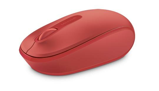 Мышь Microsoft Mobile Mouse 1850 красный оптическая (1000dpi) беспроводная USB для ноутбука (2but)