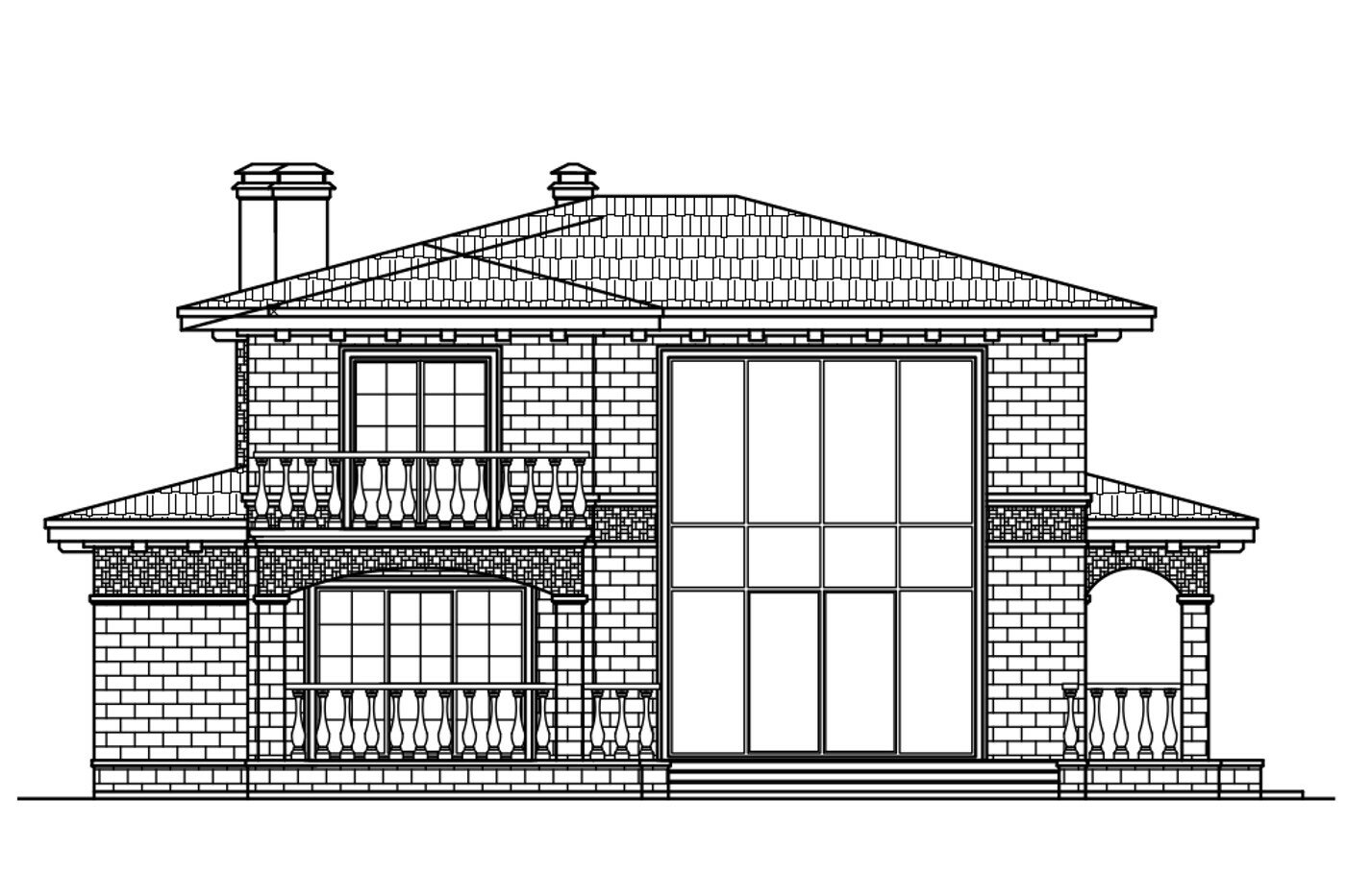 62-80A-Catalog-Plans - Проект двухэтажного дома из газобетона с террасой