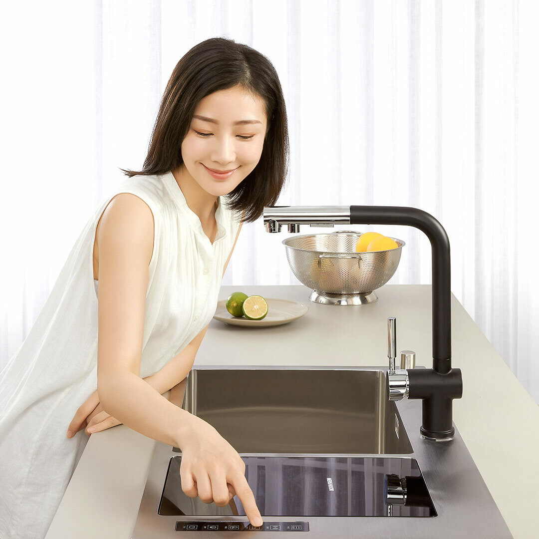 Умная кухонная мойка с ультразвуковой технологией мытья Mensarjor Kitchen Sink With Smart Washing Machine (JBS2T-M1Pro) (без смесителя) - фотография № 4