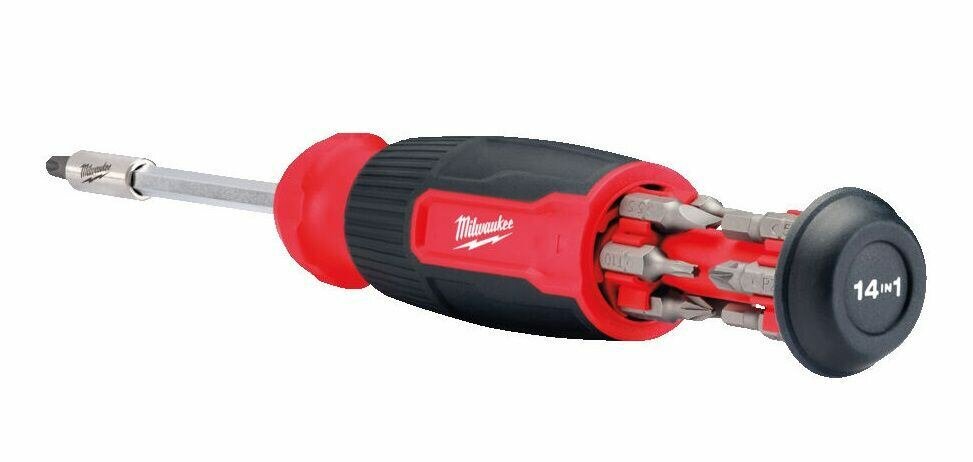 фото Отвертка универсальная Milwaukee с трещоткой со сменными вставками 14 в 1 (PH/PZ/TX/HEX/SL) 4932480582