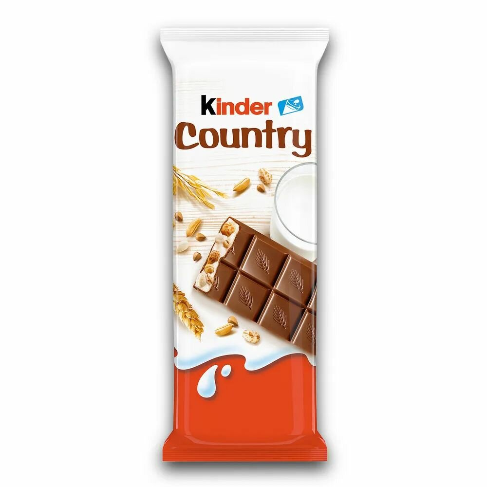Шоколад молочный Kinder Country с молочно-злаковой начинкой, 4шт. по 94г. - фотография № 4