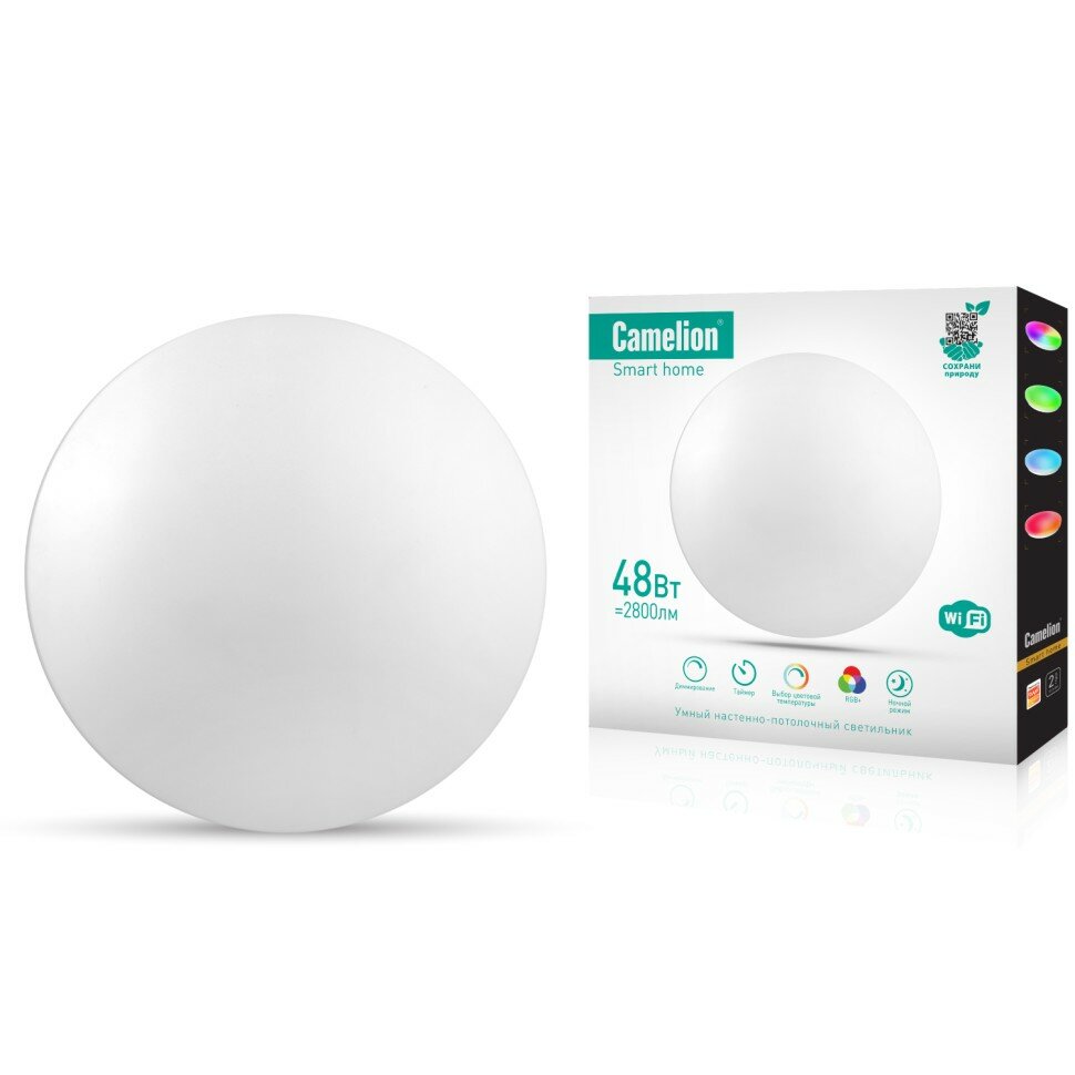 Camelion Smart Home LBS/SH-48/RGBCW/WIFI (потолочный светильник 48Вт RGB+DIM+CW 220 WIFi)