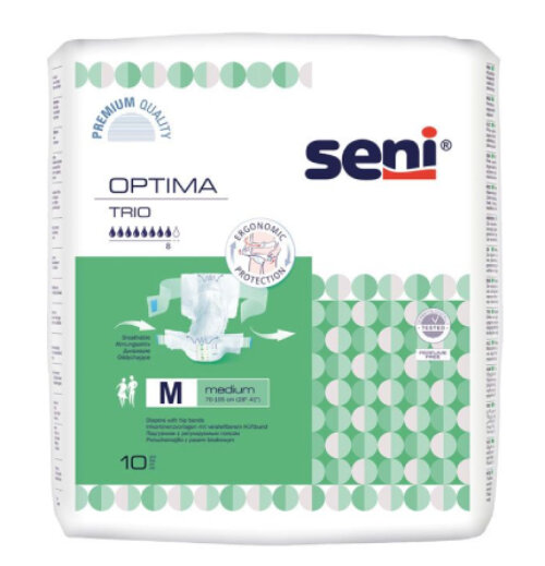 Seni Optima Trio / Сени Оптима Трио - подгузники для взрослых с поясом, M, 10 шт.