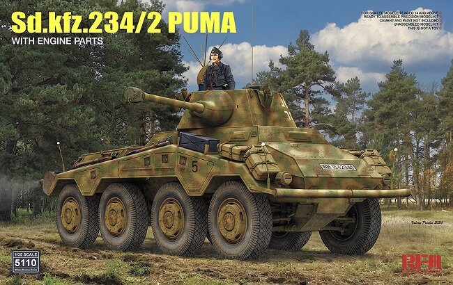 5110 RFM Колесный танк Пума (Sd. Kfz.234/2) с интерьером 1/35