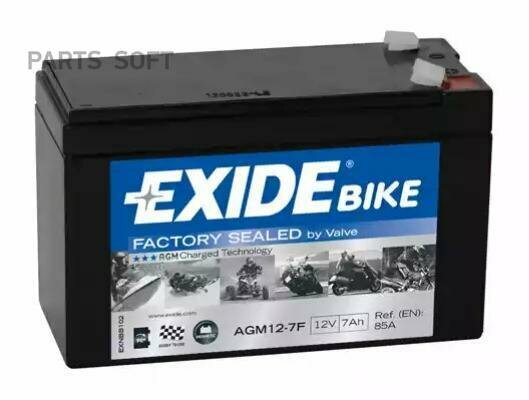 EXIDE AGM12-7F Аккумуятор MOTO AGM Ready 7Ah 85A 150x65x100 поярность ETN 3 токовыводы Faston S (48)