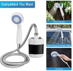 Походный переносной душ Portable Outdoor Shower с акуммулятором и USB зарядкой