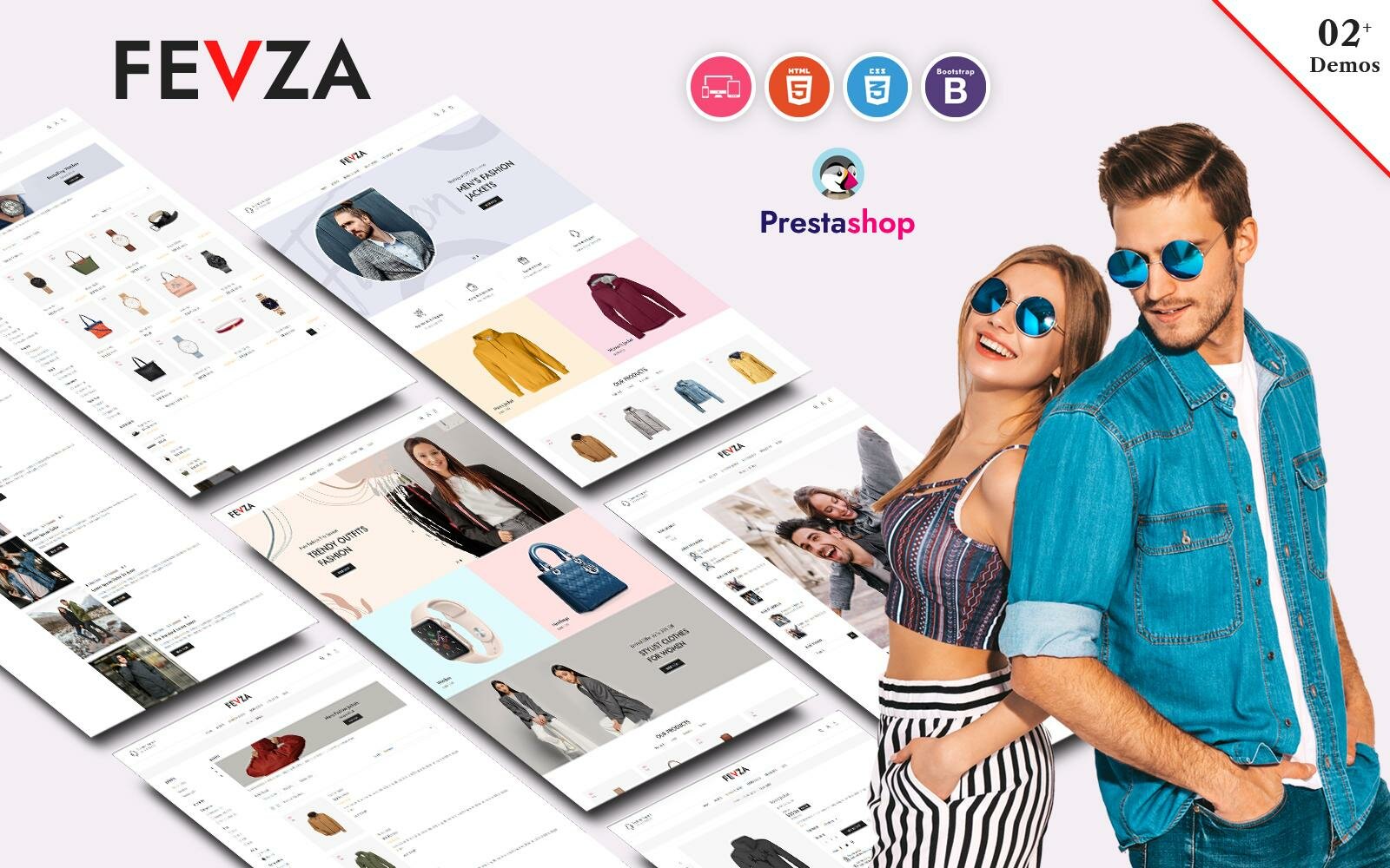 Fevza - Responsive PrestaShop Template Тема PrestaShop