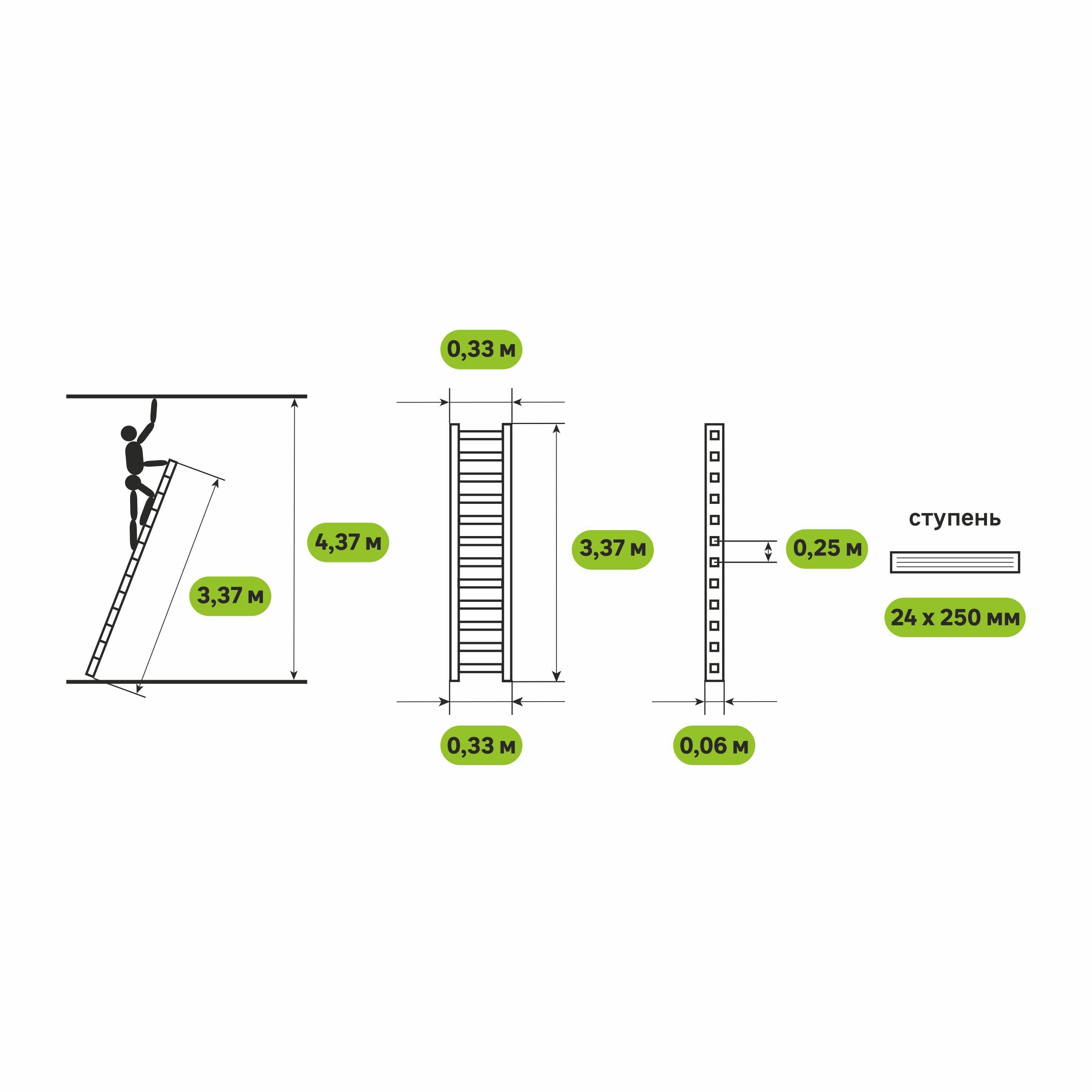 Лестница приставная 1-секционная Standers до 4,5м 12 ступеней - фотография № 8