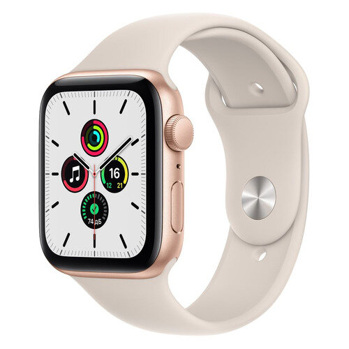 Смарт-часы Apple Watch SE A2352, 44мм, золотой / сияющая звезда [mkq53ll/a]