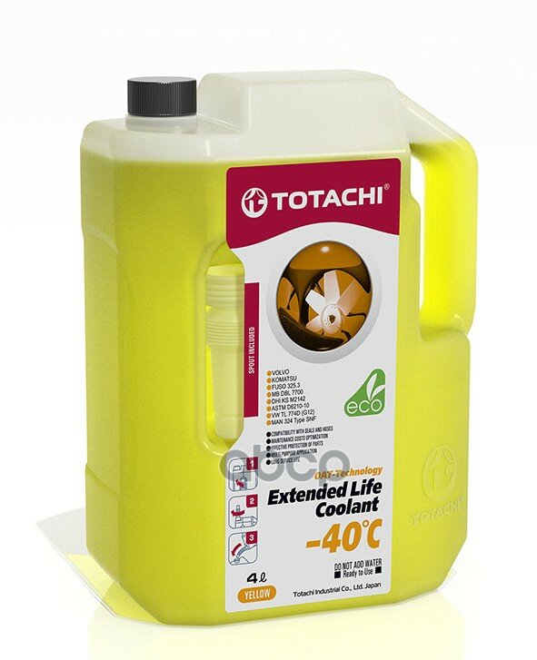 Охлаждающая Жидкость Низкозамерзающая Totachi Extended Life Coolant -40 C , 4л TOTACHI арт. 43704