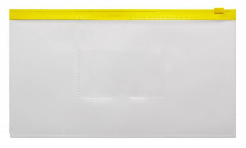 Папка на молнии ZIP Бюрократ -BPM6AYEL полипропилен 0.15мм карм.для визит. цвет молнии желтый Travel формат