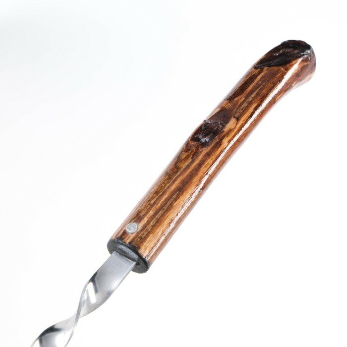 Шампур уголок, с деревянной ручкой "Эко" рабочая часть - 40 см, 63 х 1.2 см, сталь - 2 мм, - фотография № 3