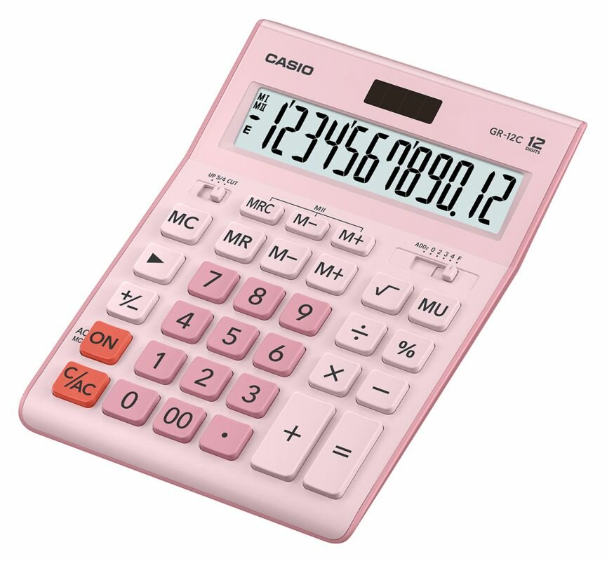 Калькулятор настольный Casio GR-12C-PK розовый 12-разр.