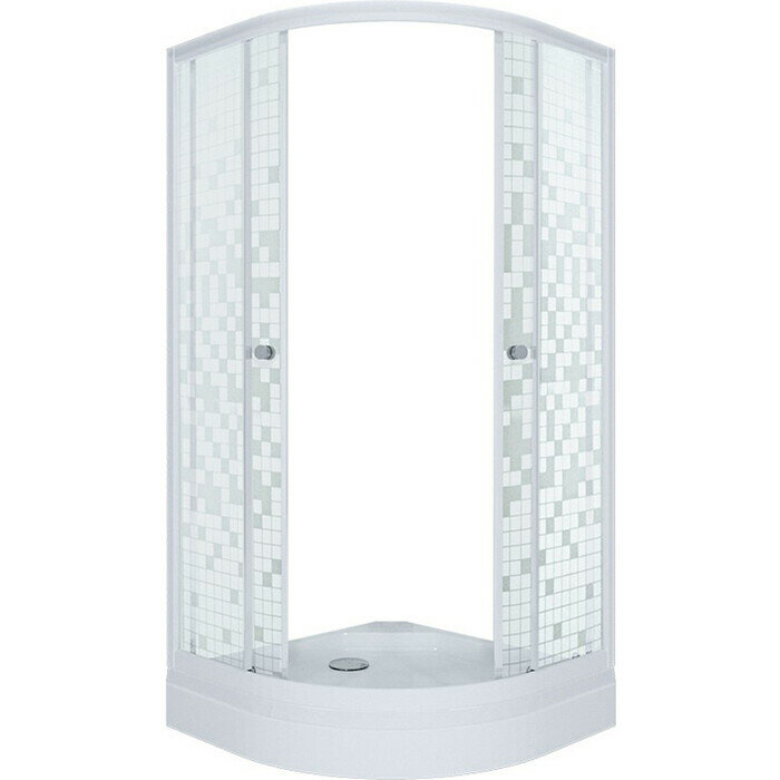 фото Душевой уголок Triton Стандарт А 100x100 профиль белый, стекла Аква мозайка (Щ0000025927)